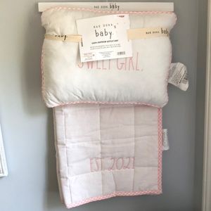Rae Dunn baby quilt and pillow